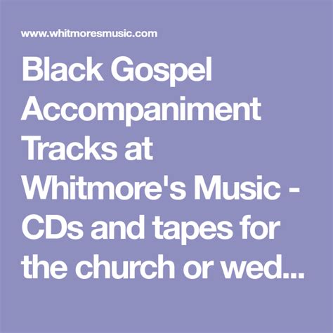 gospel accompaniment soundtracks|whitmore soundtracks for gospel music.